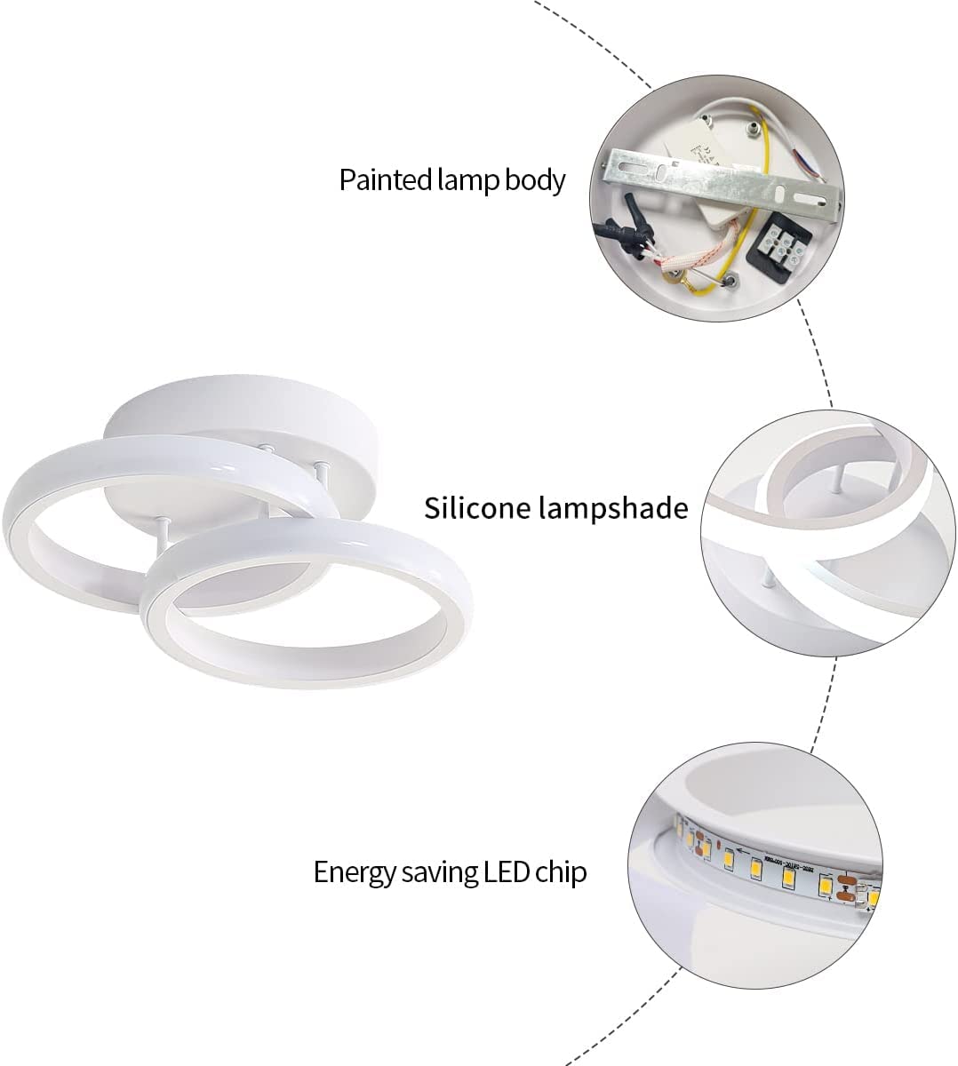 ELEPHANTBOAT® 20W Ceiling Light for Living Room Modern LED Acrylic Round LED Ceiling Lamp for Hallway Office Bedroom Kitchen Living Room Ceiling Light Decoration 3000K ELEPHANTBOAT® 20W Ceiling Light for Living Room Modern LED Acrylic Round LED Ceiling Lamp for Hallway Office Bedroom Kitchen Living Room Ceiling Light Decoration 3000K